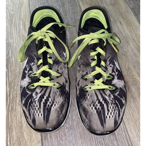 Nike Free 5.0 TR Fit 5 Women’s US Size 6.5 Running Shoes Black Volt 704695-014 - Picture 6 of 12